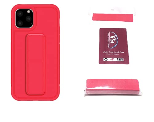 Gorilla Ultimate Shield Silicone Case with Ring Hand Holder For iPhone Stand for iPhone Support Magnetic Car Holder Hard Case (iPhone 12 Pro Max, Red)