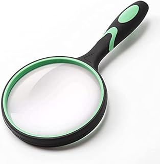 Large Magnifying Glass 10X Handheld Reading Magnifier for Seniors & Kids - 100MM 4INCHES Real Glass Magnifying Lens for Book Newspaper Reading, Insect and Hobby Observation, Classroom Science (GREEN)