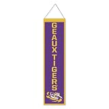 WinCraft Louisiana State Tigers Geaux Tigers 8x32 Inch Vertical Wool Embroidered Hanging Banner