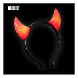 BLINXS LED Junior Haarreifen / Haarreif roteTeufelshörner (5cm) zum Kostüm oder für Halloween | Party | Karneval | Fasching - mit austasuchbaren Batterien