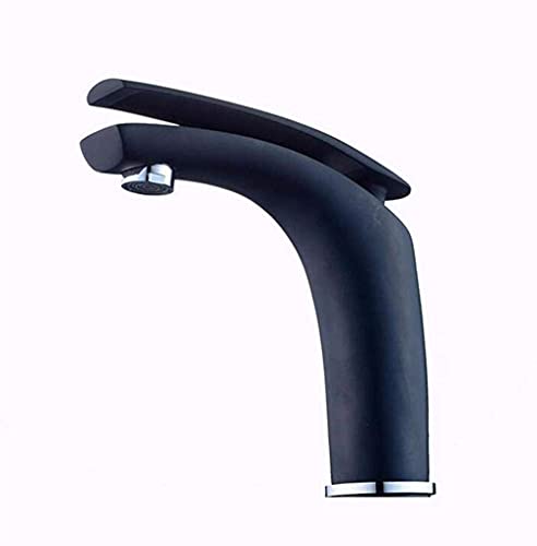 Robinet cascade pour évier de cuisine HLTYGWX mitigeur monotrou bicolore chrome et noir