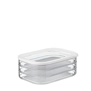 Mepal - Recipiente De Almacenamiento De Carne Modula 3 Piezas - Caja De Almacenamiento Frigorífico Con Tapa - Adecuado Para Almacenar Cárnicos - 3 Cajas De Almacenamiento - 1650 Ml - White