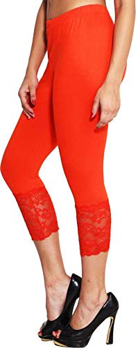 Image of Snowball Lace Capri Leggings for Women | PlusSize Stylish Net Capri for Girls