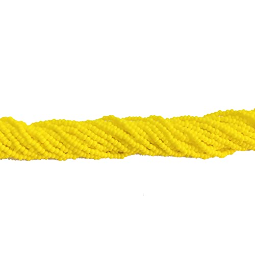 Perlin Seed Beads 2 mm Preciosa Ornela Czech 9000 Pieces CZ Glass Beads 11/0 24 on Multiple Strands (Yellow Opaque) - Image 2