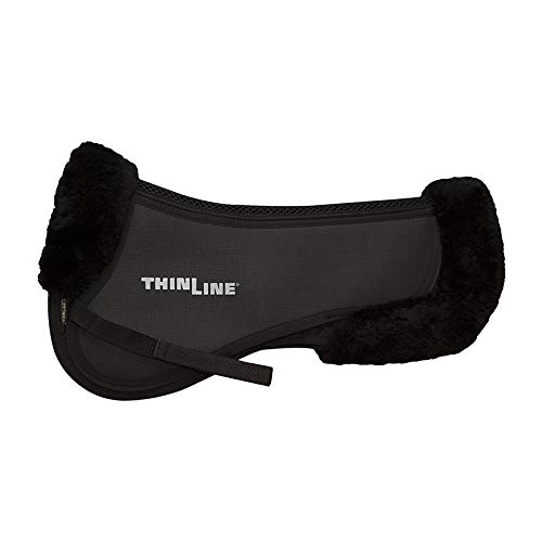 Thinline Trifecta Sheepskin Trim Half Pad- Black 