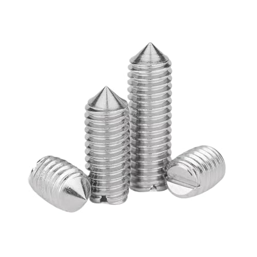 YCPIN(小さな店) DIN553 ステンレス鋼 304 スロット付きセットスクリュー コーンポイント付き M1.2 .4 .6 M2 .5 M3 M4 M5 M6(2.5mm,M2 (100pcs))