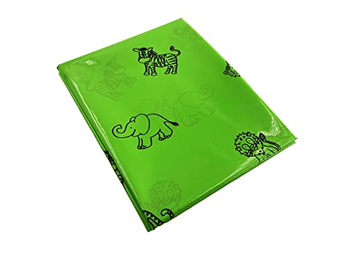 Craftplay Splashmat/Table covering | 1.5m x 1.5m | Great for messy activities | Strong waterproof plastic | Easy to clean! | Green jungle animals