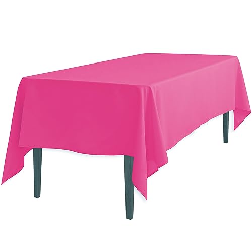 LinenTablecloth 70 x 120-Inch Rectangular Polyester Tablecloth Fuchsia