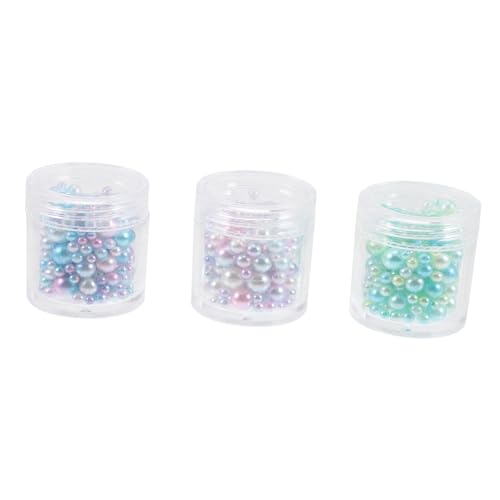 HOLIDYOYO 3 Cajas De Perlas De Maquillaje para Decoración De Jarrones Perlas para Manualidades Adornos De Perlas Falsas Perlas Decorativas De Colores para Bodas Cuentas Falsas De