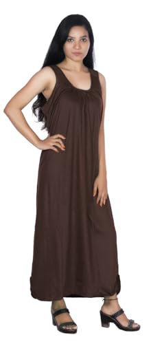 Image of Full Cotton Slip Innerwear for Gown, Nighty, Maxi Long Camisole for Women and Girls (Plain Nighty-P2.)