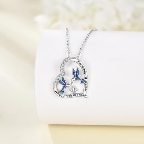 Image of Heart Necklace 925 Sterling Silver Animal Pendant Cute Heart Jewelry Gifts for Women Animal Lover