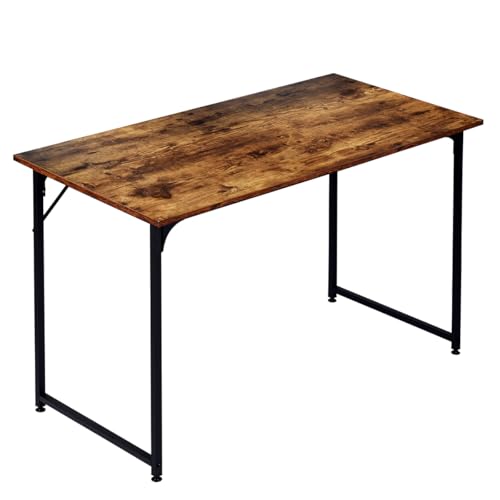 T-LOVENDO.ES Mesa de Ordenador Estrecha, Escritorio de 120 cm x 60 cm, Pequeña Mesa de Oficina de Diseño Industrial, para Oficina en Casa, Estudio, Salón, de Trabajo, Estructura de Metal, Madera