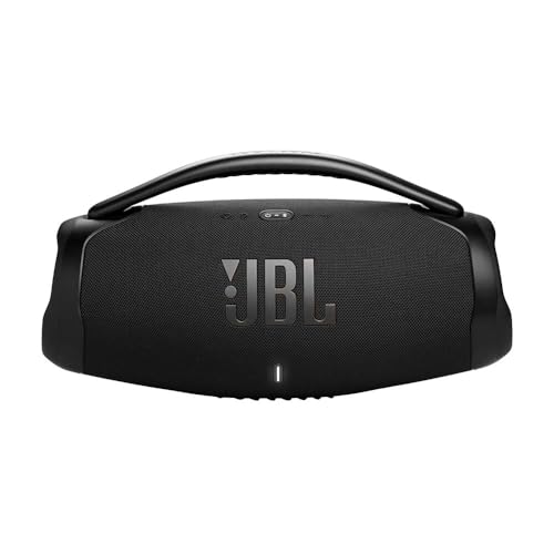 JBL Boombox 3 Wifi Altavoz Bluetooth inalámbrico, resistente al agua y al polvo IP67, con batería de hasta 24 horas de duración, en negro