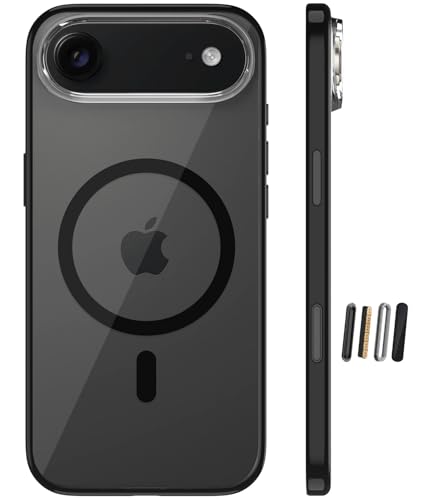 Image of Golden Sand Aura MagSnap Series Transparent Back Cover for iPhone 17 Air 5G | Ultra-Clear Glass Feel | Military Grade Protective Case, Camera Protection (Space Black)