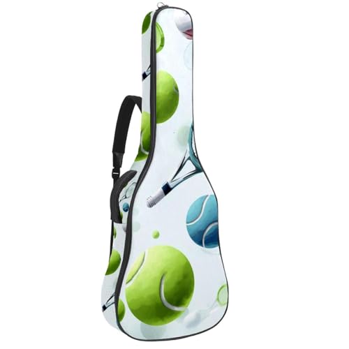 Housse de guitare acoustique 109 cm motif tennis en tissu Oxford multicolore