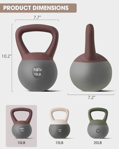 PAETA Soft Kettlebell for Home Fitness – Anti-Slip Grip & Wide Handle Design,Soft Kettlebell Set, Gentle Floor-Friendly Impact – 10lbs, 15lbs, 20lbs, for Home Functional Training - Image 6