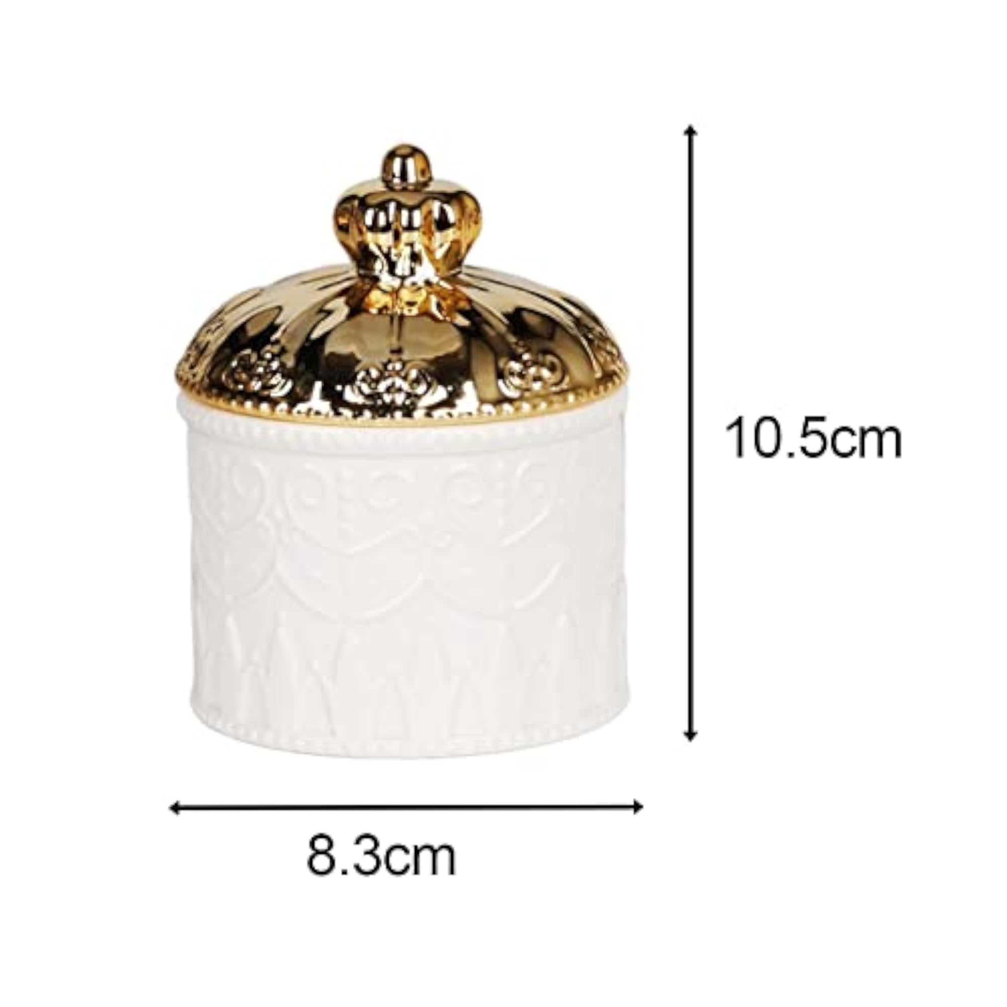 Ceramics Jewellery Organizer with Lid, White