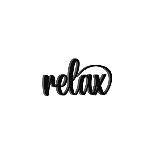 Image of eCraftIndia Relax Black Engineered Wood Wall Art Cutout, Ready to Hang Home Decor