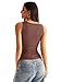 EasyGala Womens V Neck Tank Tops Sleeveless Double Lined Basic Tops Slim Fit Summer Going Out Tops Y2K Trendy Fashion Brown