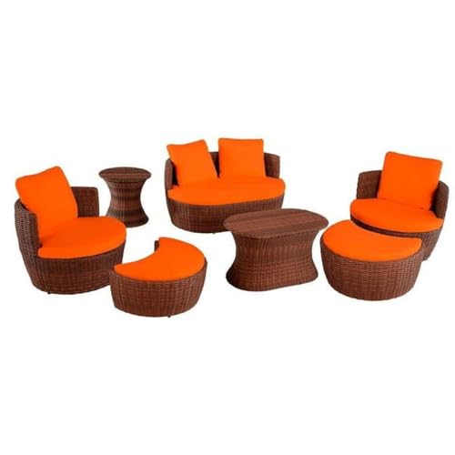 Romantic Collection Outdoor 7-Piece Ottoman Set