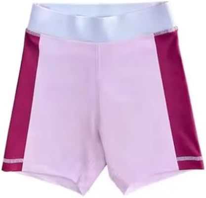 High Velocity Dance Shorts, Athletic Performance Wear, Pink with White Waistband, Girls 6-12