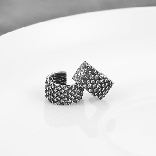 HZMAN Dragon Scale Ear Cuff Earrings for Men Women Retro Gothic Stainless Steel Lightweight No Piercing Clip On Cartilage Earring Jewelry Gift3