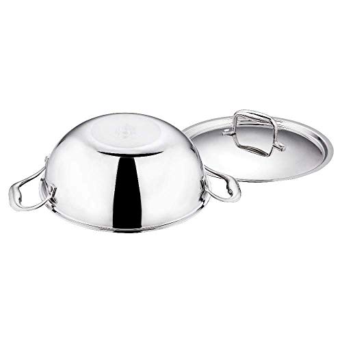 Vinod Platinum Induction Stainless Steel Tri Ply Extra DEEP Kadai Wok Saucepan | Size :- 18cms Extra Deep Kadai with Stainless Steel Lid - 1.1 LTR 3 Gallery Image