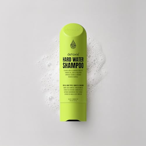Image of Detoxie Hard Water Shampoo 200 ml | Adults & Children | Cleanses Metal, Mineral & Pollution Build-up | Reduces Hairfall | All Hair Types | Amino Acid Complex, Wheatgerm Oil, Keratin & Soy Protein