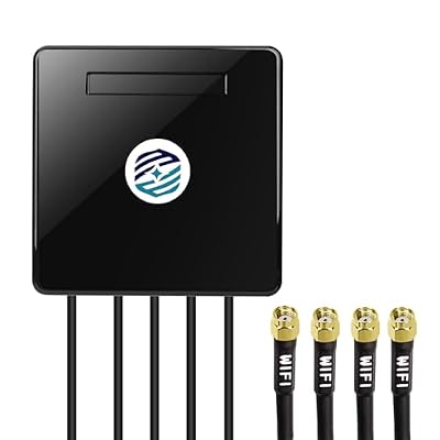 Maswell 4X4 MIMO WiFi 7 Antenna 2100-7200MHz 5G WiFi6E Bluetooth Zigbee MIMO Screw Mount Cubic RP SMA Plug Waterproof Outdoor IoT Waterproof Antenna, not for Signal Boosting