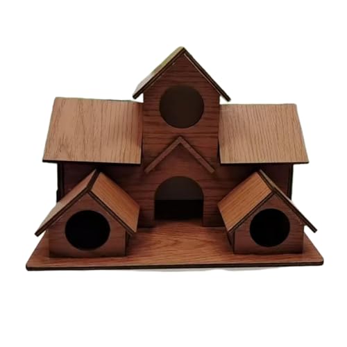 KOGB屋外用巣箱 クリエイティブな鳥の巣 鳥の餌箱 木製 田園風 無垢材 装飾品 鳥の巣 ハニカム (B)