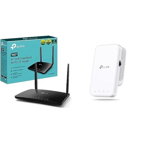 TP-Link Archer MR550 Router 4G+ Cat6 300Mbps, Wi-Fi AC1200 Dual Band & RE330 WLAN Verstärker Repeater AC1200