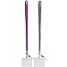 YOUOWO 2 Pack Horizontal Clear ID Badge Holders with Office Neck Lanyards with Clip,Purple Grey Lanyard with Heavy Duty id Holder,PVC Name Tag Card Holder,Waterproof Resealable