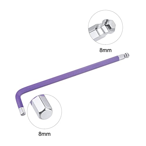 Clé hexagonale 8 mm avec tête sphérique uxcell pour accès difficile - 4