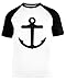 Vendax Églefin Ancre Unisex Baseball T-Shirt Manches Courtes Homme Femme Blanc Noir
