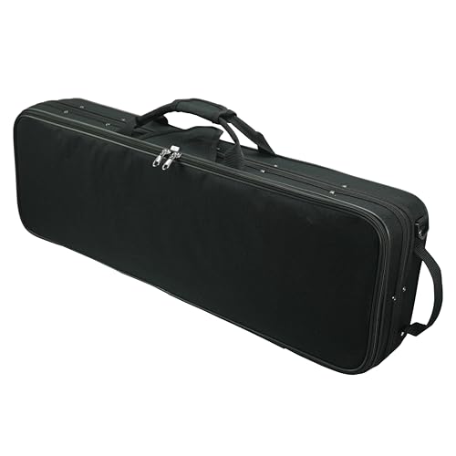 FINO Violin Case 4/4 Full Size with Built-in Hygrometer Hard Shell Violin Shaped Case(Black)