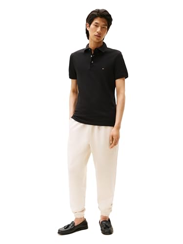 Image of Tommy Hilfiger Men's Short Sleeve Polo Shirts in Slim Fit with Stretch and Organic Pique Cotton
