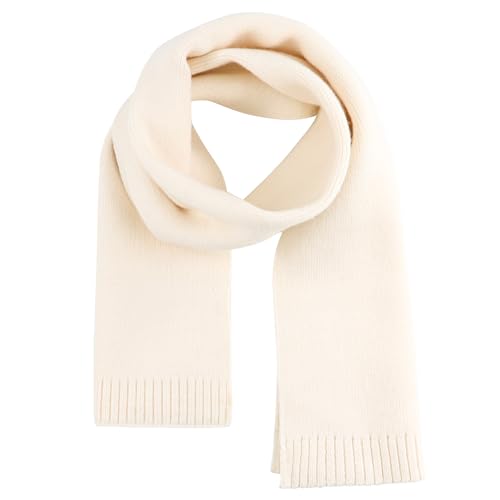 UAMOEI Kids Scarf for Girls Scarf Toddler Boys Scarves Knit Winter Scarves Fashion Neck Warmer Kids Neck Warmers Boy (White)