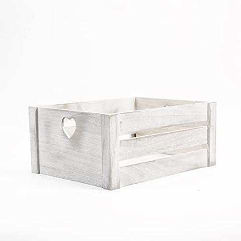 Lovely Vintage White Wooden Crates With Heart Handles Storage Box Wooden Tray Wooden Shelves (Medium) Cover