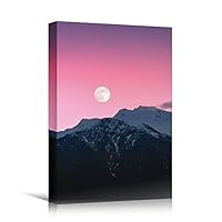 Canvas Wall Art Mountain View Sunset Coastal Multicolor Photography Relax/Calm Romantics Sunset - 12x18 inches