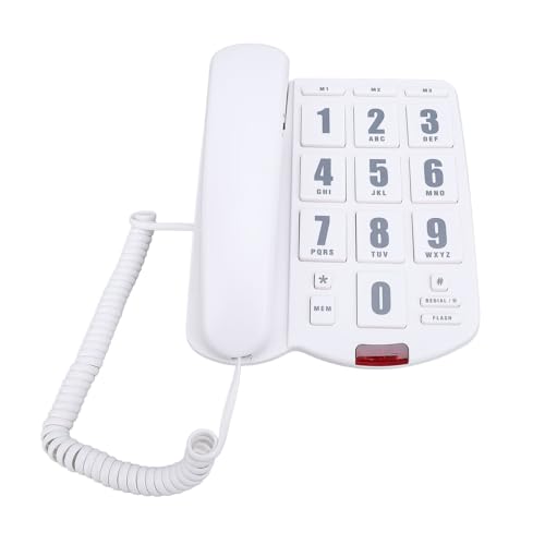 Téléphone mural de bureau avec recomposition automatique et touche flash pour ligne fixe
