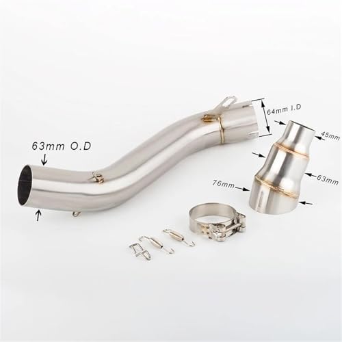 Tuyau d'échappement slip-on résistant aux fuites de gaz, raccord 63mm pour Honda CB650 et CBR650