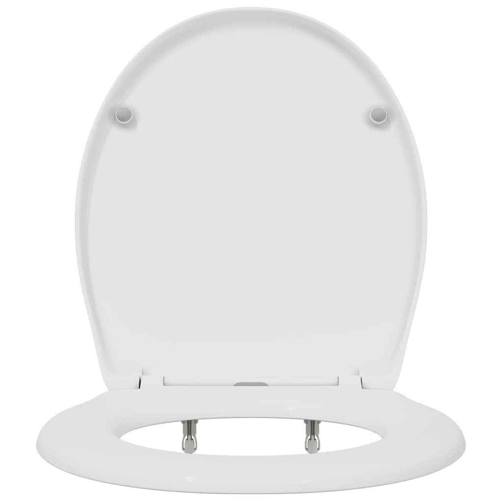 Toilettensitz Weiß aus Duroplast 47 x 37 x 4 cm, abnehmbar mit Scharnier und Befestigung, pflegeleicht und rutschfest, kompatibel für Badezimmer und Gäste WC