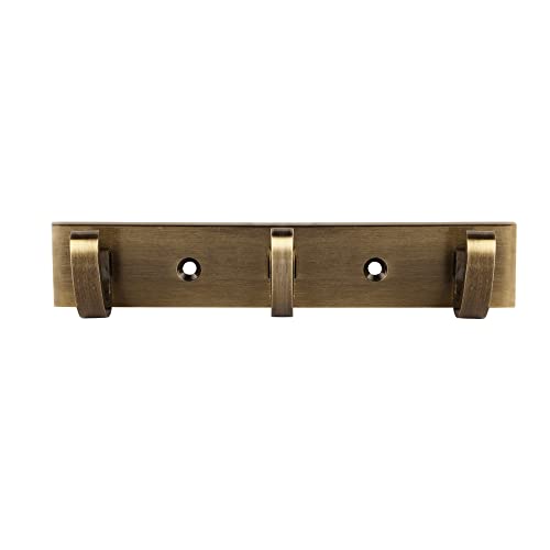Image of Sainath Metal 3 Pin Antique Brass Finish Cloth Hanger Wall Mounted Bathroom Cloth Hooks /Khunti, Wall /Door Hooks Rail for Hanging Keys, Cloths, Towel (Pack of 2)