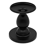 Thindolex Matte Black Iron Candle Holder for Pillar Candles - Modern Table Centerpiece and Farmhouse Decor - 4.5'