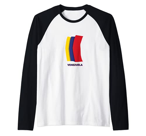Flag Venezuela Raglan Baseball Tee, Black
