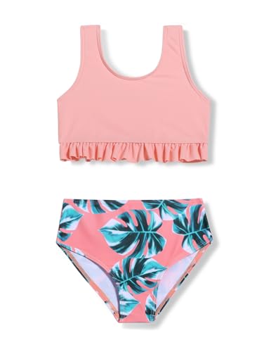 Image of Arshiner Girls Bikini Beach Swimwear 2 Piece Swimsuits Floral Printing Bathing Suits
