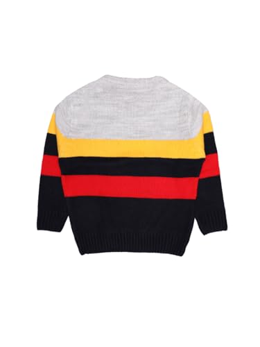 Image of CHKOKKO Boys Woolen Round Neck Sweaters Winter Sweatshirts Grey Navy 12Months-18Months