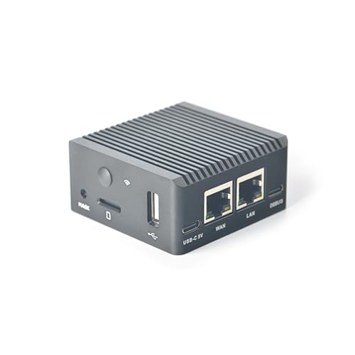 Image of Nanopi R2S Plus Wireless Mini Computer Router OpenWRT, Rockchip RK3328 Soc ,DDR4 1GB RAM 32GB eMMC, with Dual Gbps Ethernet M.2 WiFi Module Slot for Smart Home Office Gateway, Support Debian Ubuntu
