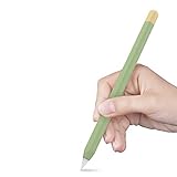 AHASTYLE Duotone Case Cover Silicone Sleeve Skin Compatible with Apple Pencil 2nd Generation, iPad Pro 11 12.9 inch 2018(Avocado Green, Lemon Yellow)