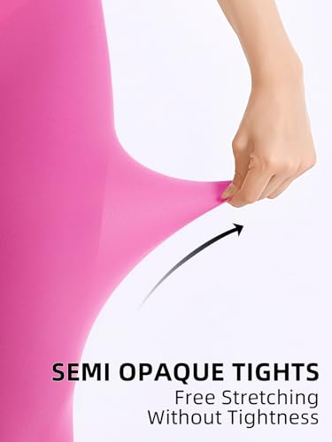 Image of Women's 80 Denier Semi Opaque Tights High Waist Soft Solid Color Footed Pantyhose
